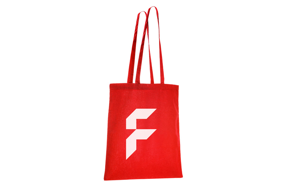 Basic cotton bag red