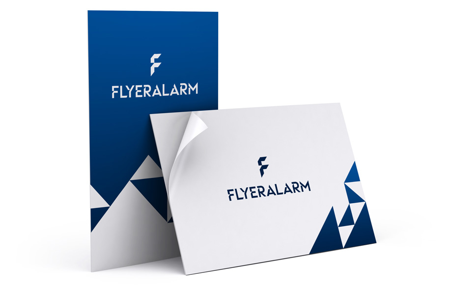 Business cards made from cardboard with a peel off white sticker