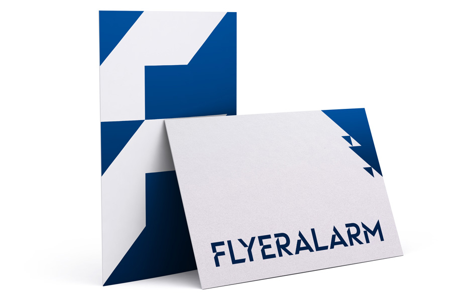 Business cards made from metallic effect cardboard
