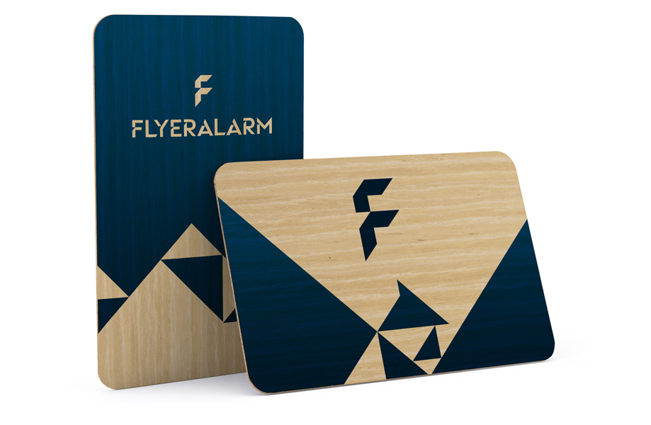 Business cards made from oak