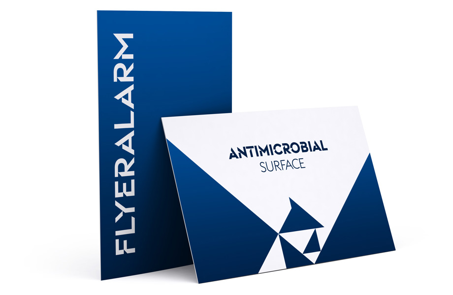 Business cards with anti-microbial dispersion varnish