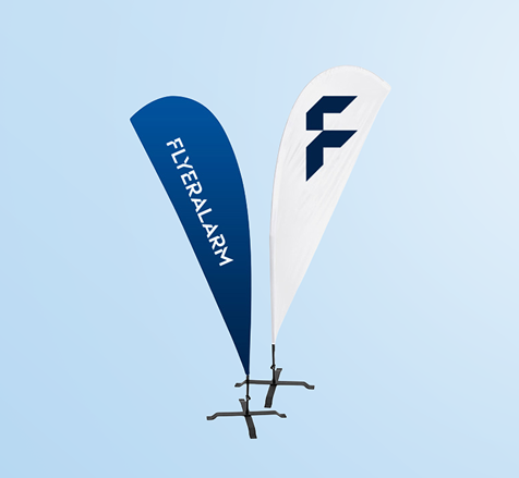 Teardrop flag, mechanism and print