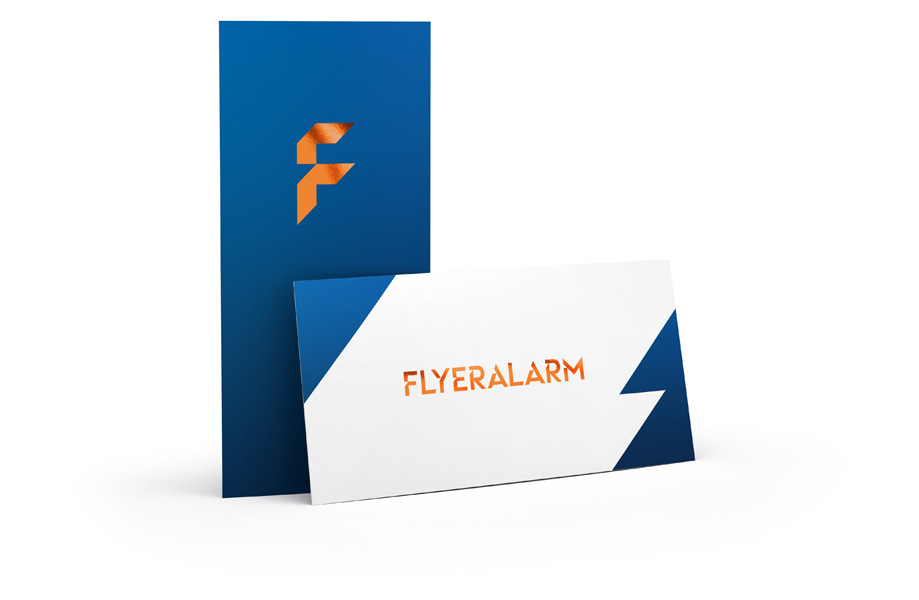 Flyers with finish, copper hot foil
