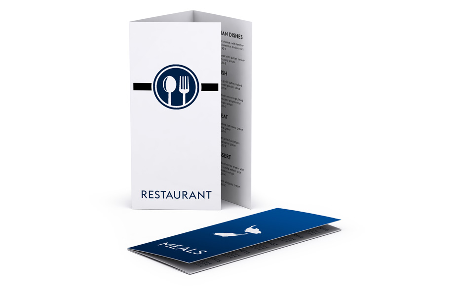 Menu cards, roll fold