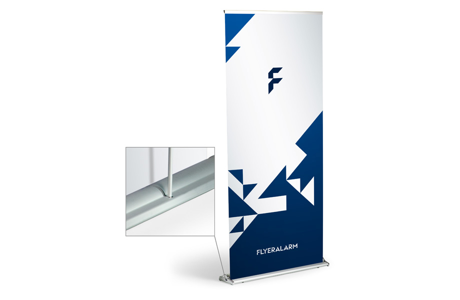 Premium roller banners, mechanism and print