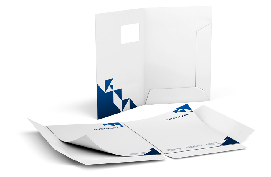 Presentation folder - two interlocking flaps, portrait