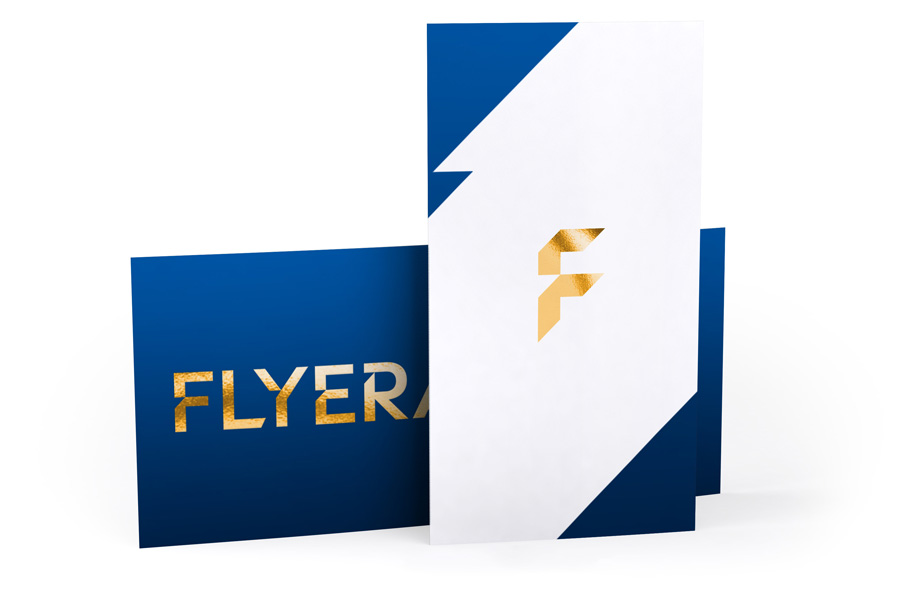 Rectangular postcards, gold hot foil