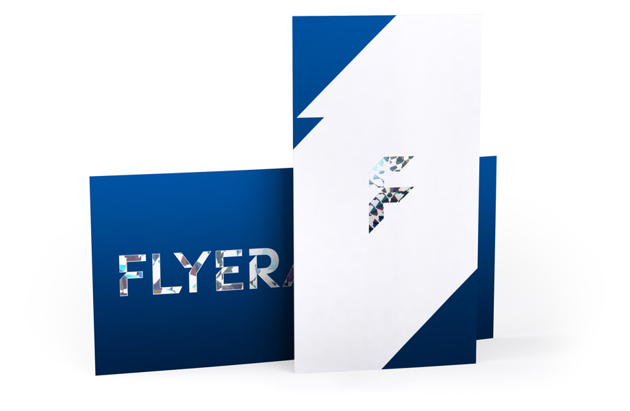 Rectangular postcards, hologram hot foil