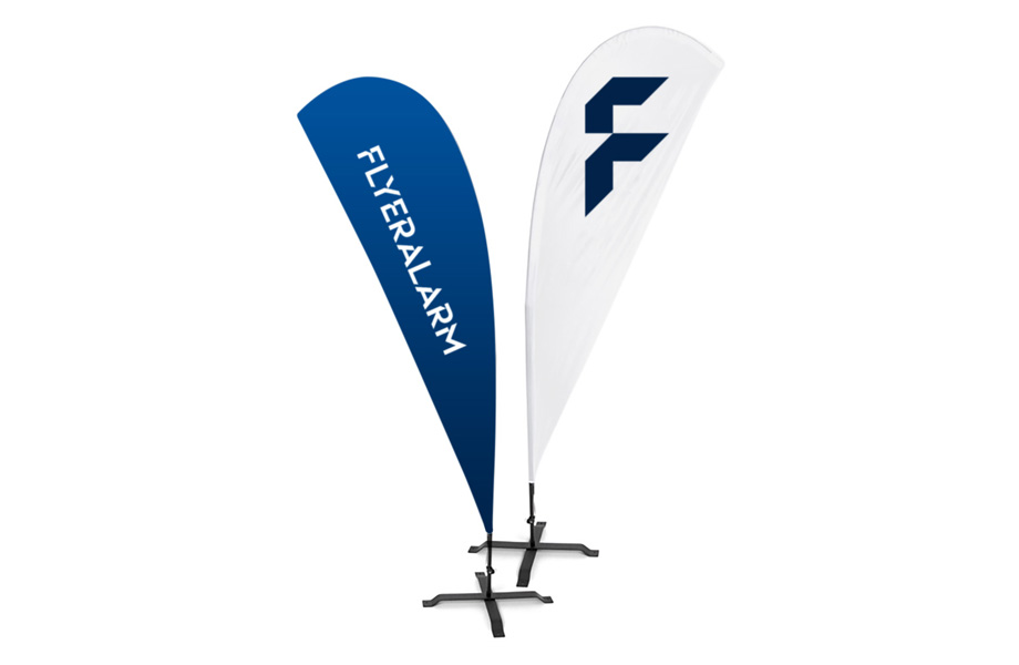 Teardrop flag, mechanism and print