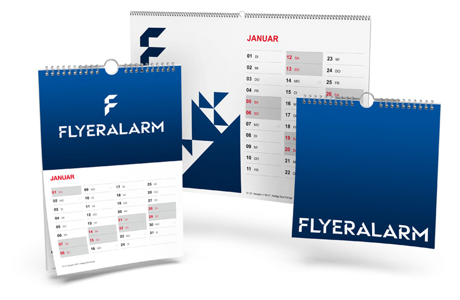 Wall calendars with spiral binding