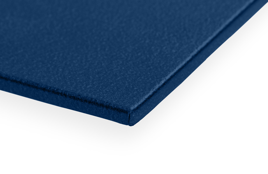 White aluminium panels with folded edge